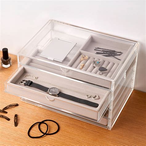 muji rounded metal box|muji acrylic jewellery storage drawers.